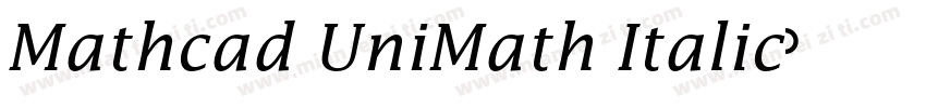 Mathcad UniMath Italic字体转换